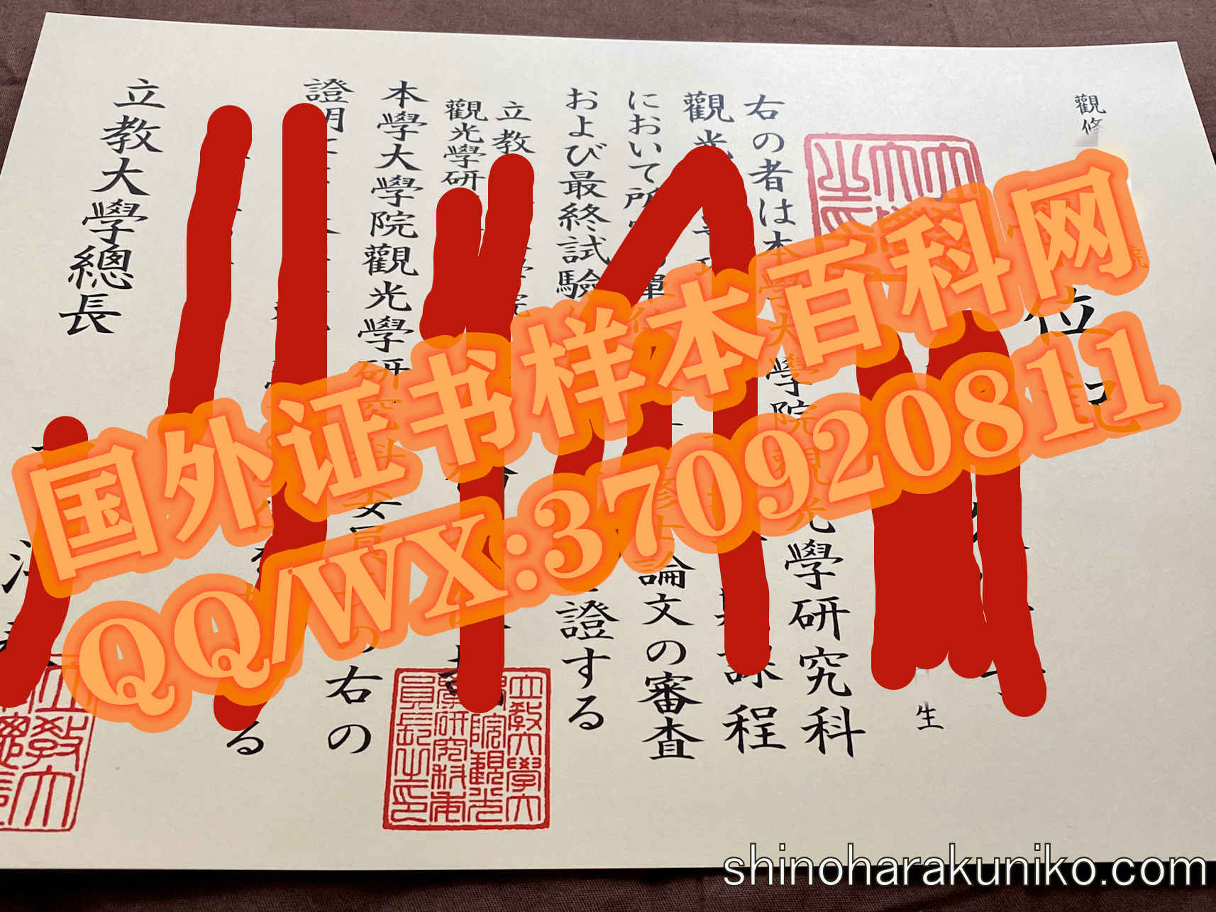 日本立教大学毕业证样本展示